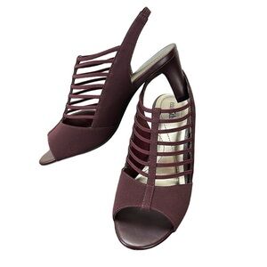 East 5th Neville Burgundy Strappy Heeled Sandals Size 6M‎ Slingback